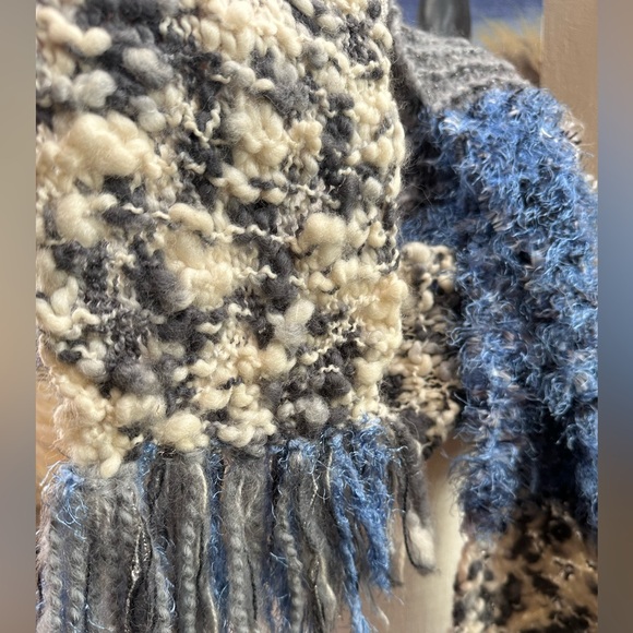 Beautiful handmade scarf wrap neutral colors Long 100” NWOT - Picture 3 of 5